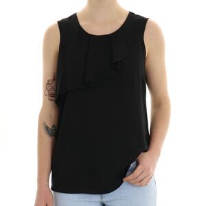 TOP CON ROUCHES NERO